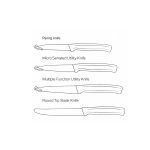 Set of 4 colorful stainless steel steak knives with 13cm blades and ergonomic antibacterial handles for precise cutting