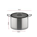 stainless steel cooking pot 32cm with capacity and glass lid, large durable cookware suitable for all stovetops from Homedash Lebanon