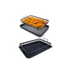 air fryer basket set for oven with mesh tray for crispy cooking