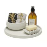 Round Silicone Bathroom Vanity Organizer Tray 23cm