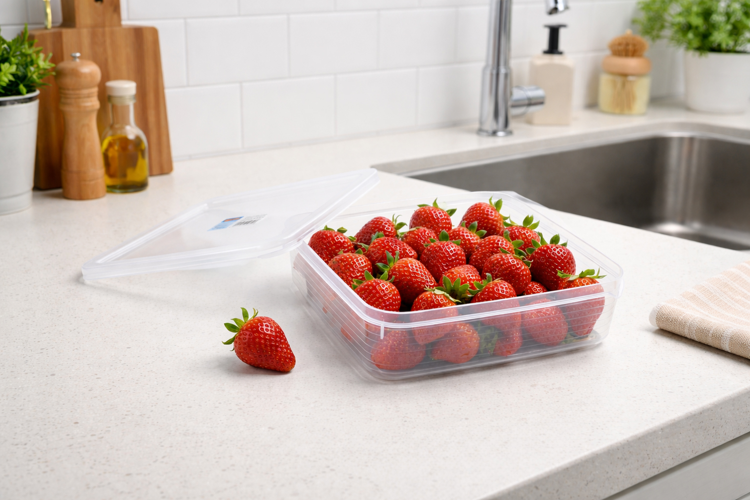plastic food storage container with airtight lid for kitchen organization and pantry storage – Shop now from Homedash in Lebanon