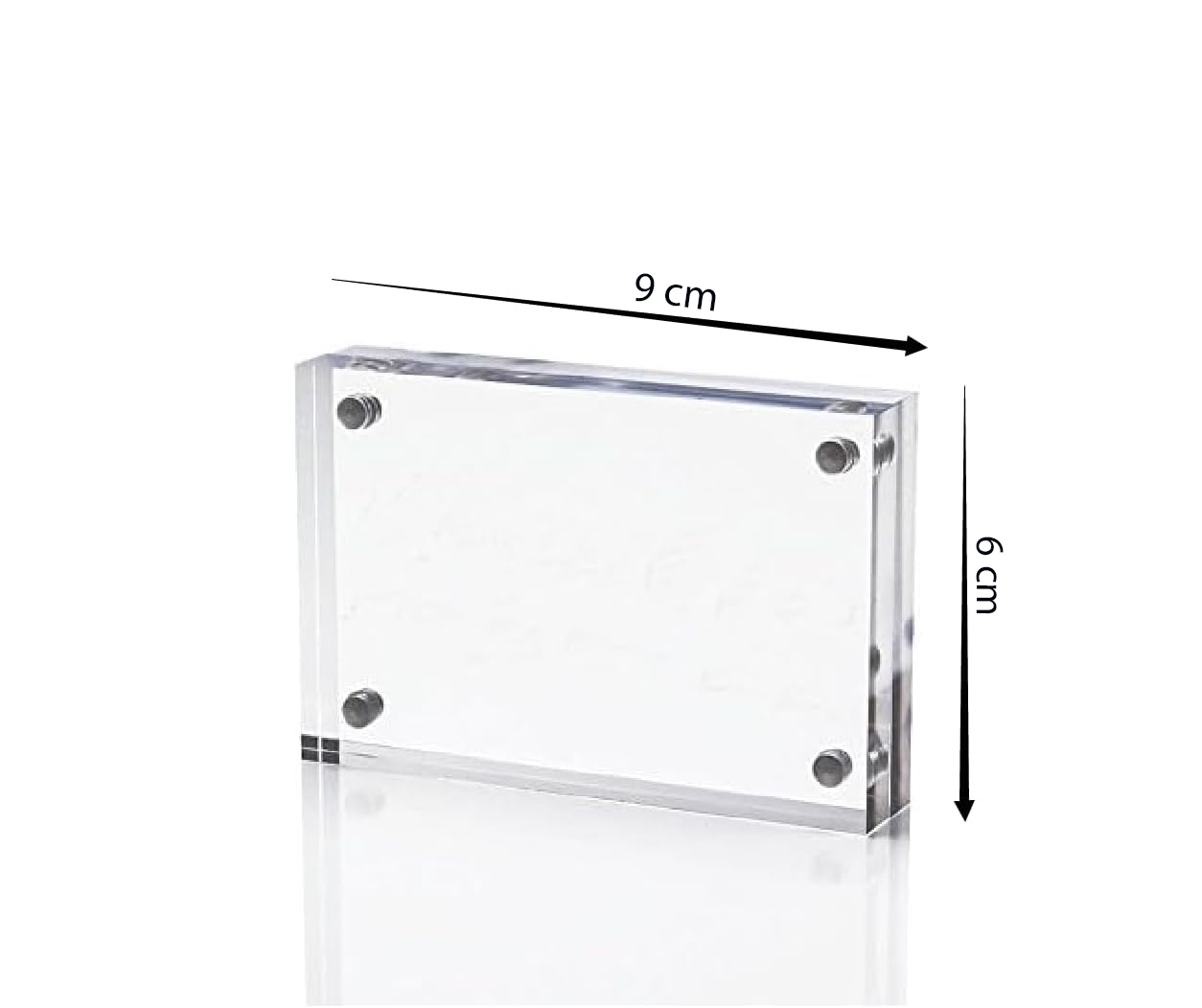 magnetic double sided acrylic photo frame for desktop display of pictures or artwork