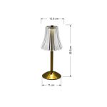 Modern cordless rechargeable LED table lamp with touch dimming and crystal design for bedroom and dining table