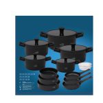 Barella 20 piece black cookware set KS30 non stick pots pans induction compatible Lebanon Homedash