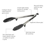 Stainless steel kitchen tongs with silicone tips heat resistant non stick cooking tool Homedash Lebanon