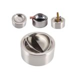 Stainless steel windproof ashtray with flip-top lid for patio, balcony, office, and indoor use – shop now from Homedash in Lebanon.