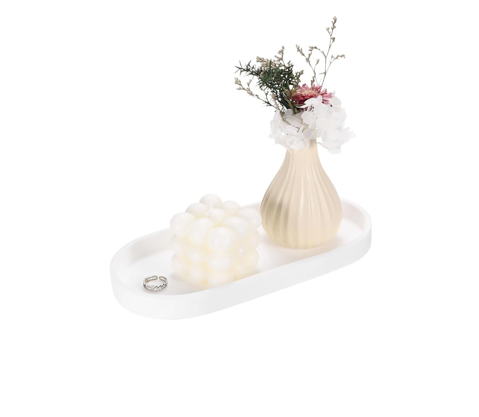 Modern silicone bathroom tray organizer for vanity countertop, sink, jewelry and toiletries – shop now from Homedash in Lebanon.