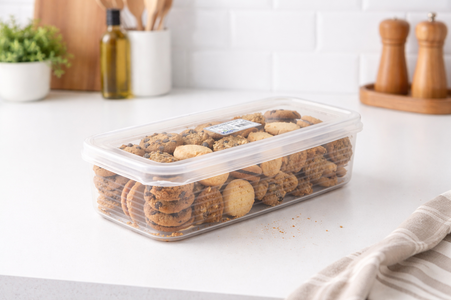 rectangular plastic food storage container with airtight lid for kitchen organization and pantry storage – Shop now from Homedash in Lebanon