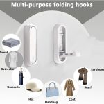 Foldable 90 degree wall hook mount used for hanging bags, headphones, or coats on the wall