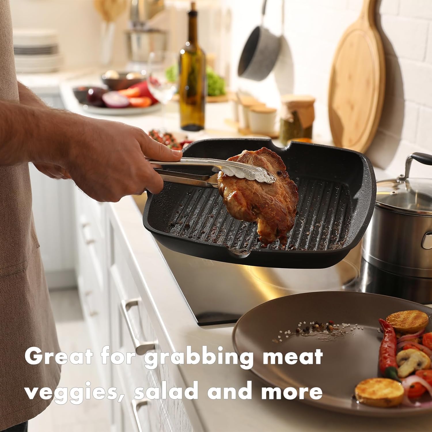 stainless steel kitchen tongs heat resistant cooking tool Homedash Lebanon