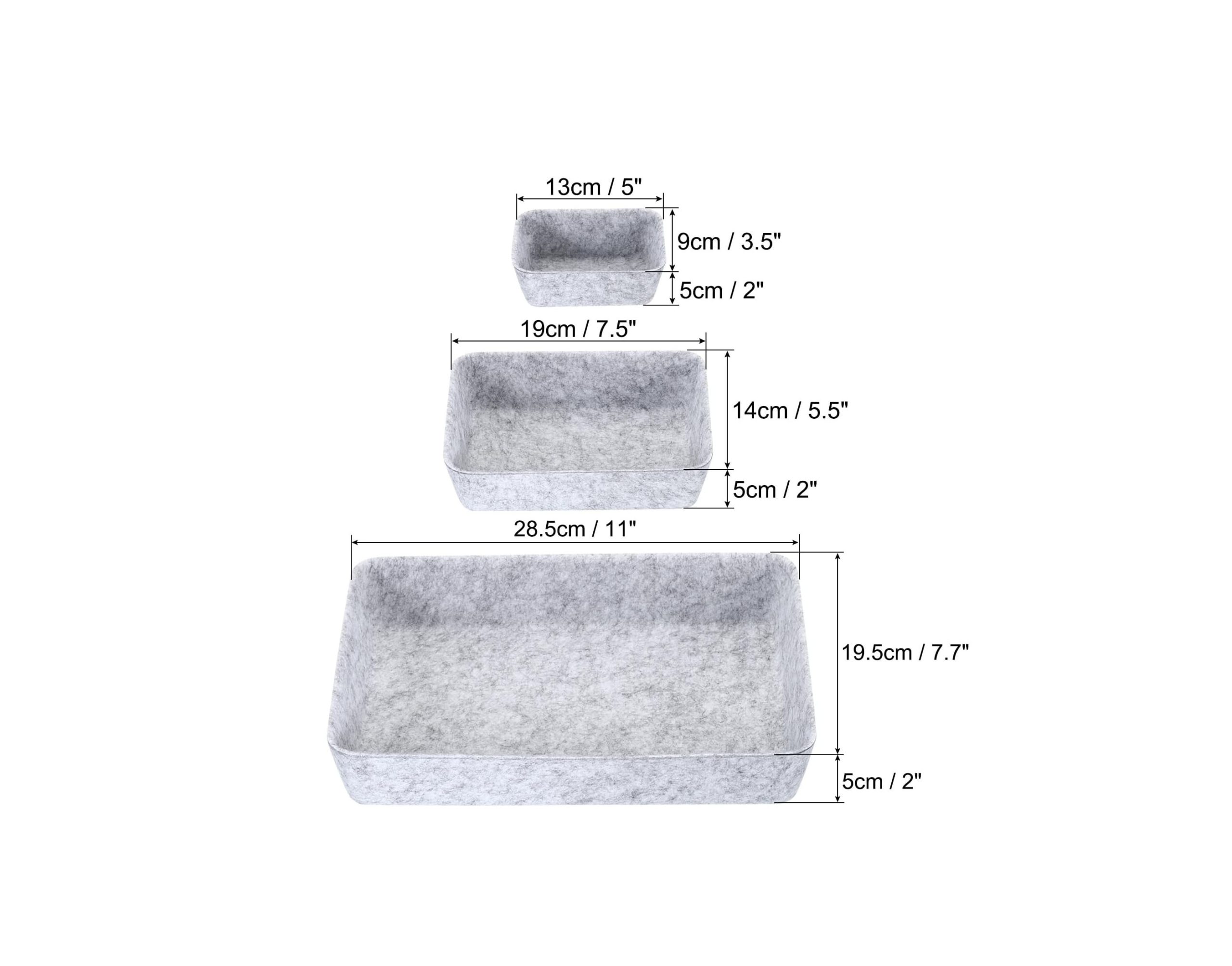 Felt Drawer Organizer 7 Pack Desk and Makeup Storage Trays