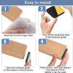 Self-Adhesive Furniture Foot Pads 2.2 cm Square Floor Protection Sliders Set of 8