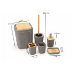 6 Piece Bathroom Accessories Set Bamboo Style