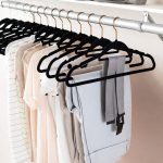 Slim velvet non-slip clothes hanger with sturdy metal core for space-saving closet organization