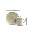 Dorsch Pearl Coffee Cup Set 6 Pcs DH-09340 Porcelain Cups With Saucers