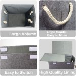 large foldable laundry hamper with lid and rope handles filled with clothes on white background