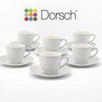 Dorsch Dune Coffee Cup Set 6 Pcs DH-09348 Porcelain Cups With Saucers