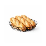 Black Round Serving Basket Mesh Fry Basket