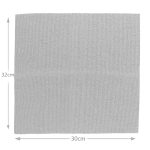 Gamex silver microfiber cleaning cloth used to polish a stainless steel sink surface without scratching