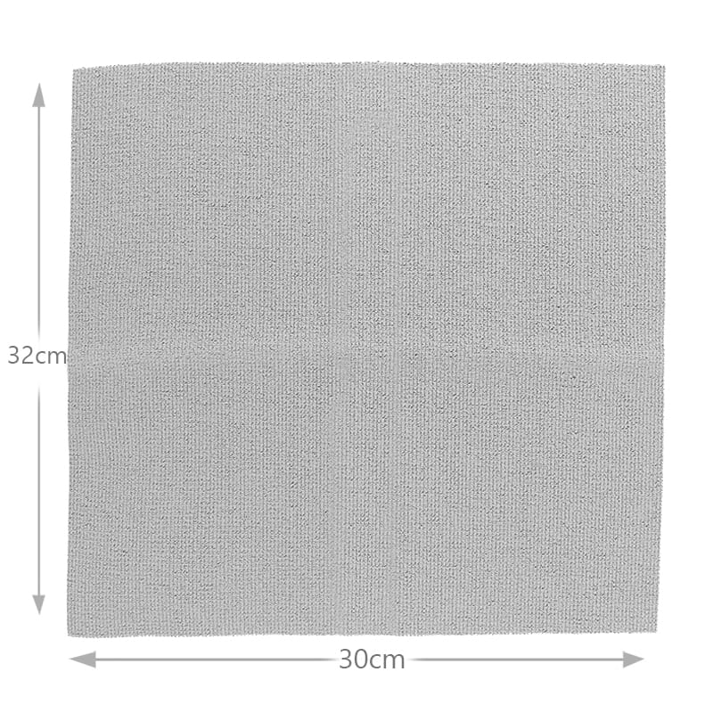 Gamex silver microfiber cleaning cloth used to polish a stainless steel sink surface without scratching