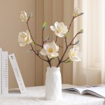 Artificial Magnolia Flowers 3 Head Silk Magnolia Stem
