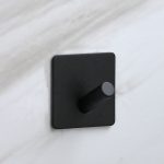 SELF ADHESIVE HANGER HOOK 304 STAINLESS STEEL – HEAVY DUTY WALL HOOK - Black