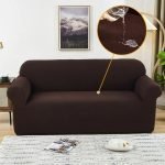 SOFA COVER 2-SEATS STRETCHABLE 145-185 CM - Brown