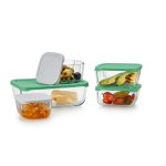 5 PACK GLASS MEAL PREP CONTAINERS WITH AIRTIGHT LIDS – OVEN, MICROWAVE & FREEZER SAFE