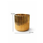 Modern gold ceramic vase for table decoration suitable for dry flowers, pampas grass, and fresh floral arrangements.