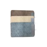 Soft microfibre non slip bath mat 80x50 cm absorbent bathroom rug in gray and blue colors