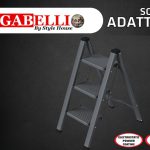 3 step folding steel ladder with anti slip steps and rubber feet for home use