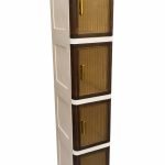 SLIM CABINET 4 LAYER - SPACE CORNER CABINET WITH WHEELS - BATHROOM STORAGE CABINET - Dark Brown