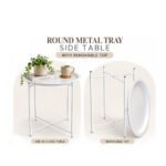 ROUND METAL TRAY SIDE TABLE WITH REMOVABLE TOP