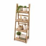4-TIER WOODEN FOLDABLE LADDER DISPLAY SHELF
