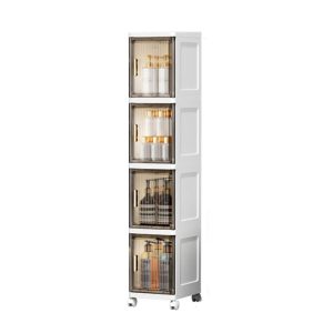 SLIM CABINET 4 LAYER - SPACE CORNER CABINET WITH WHEELS - BATHROOM STORAGE CABINET