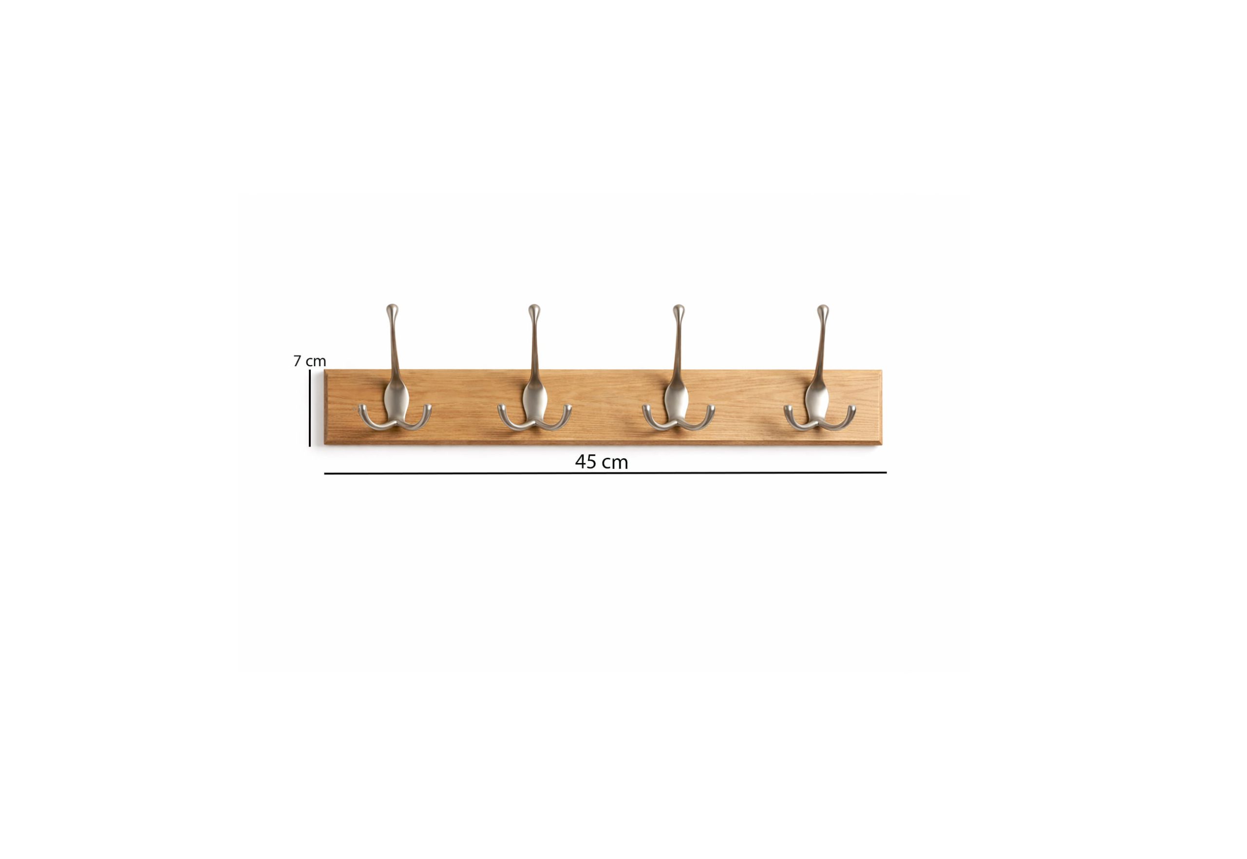 Wooden wall mounted coat rack with heavy duty metal hooks for coats hats bags and accessories organizer 45 cm Homedash Lebanon.