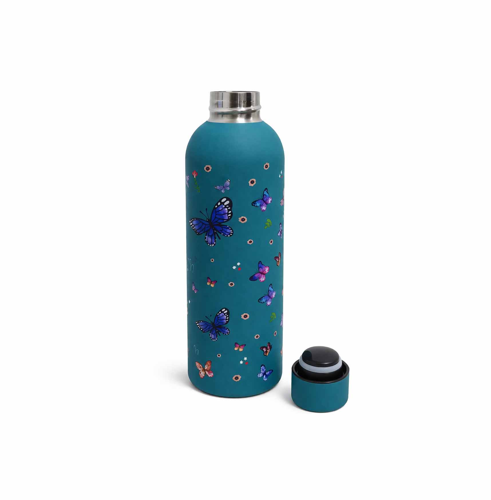 500ml stainless steel insulated water bottle with butterfly design keeps drinks hot and cold