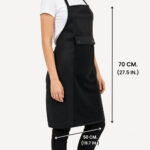 Waterproof Kitchen Apron with Towel and Pocket Black Beige