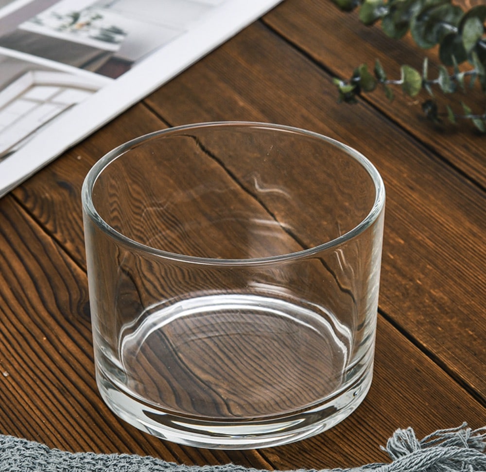 Glass Candle Jar Set of 6 Clear Minimal Design