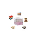 transparent PVC storage bag 25cm with zipper and handles for clothes organization