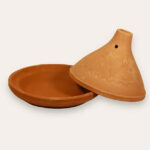Natural terracotta tajine pot 24cm with lid for traditional slow cooking