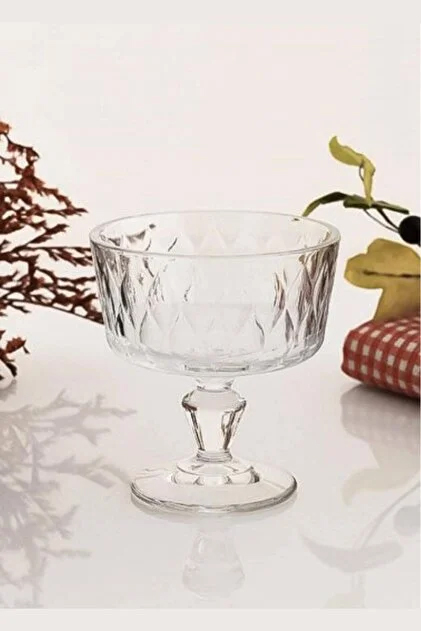 Transparent glass ice cream dessert bowls set of 2 250ml Pasabahce elegant design