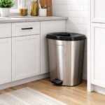 50L metallic look plastic pedal dustbin with inner removable bucket for kitchen use in Lebanon
