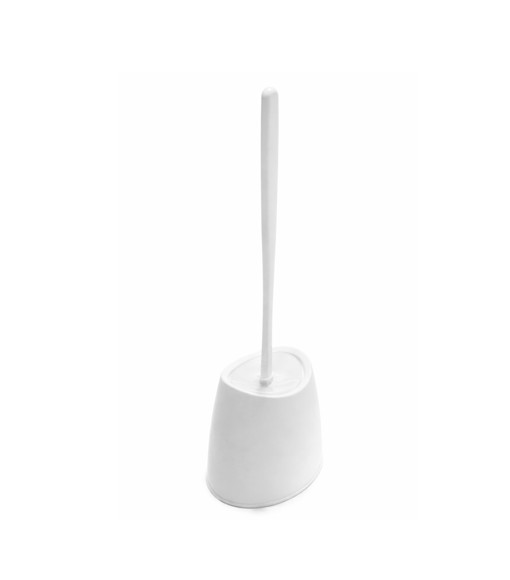 Modern toilet brush with holder set, long handle silicone brush white base bathroom cleaning tool
