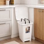 Slim 25L pedal waste bin with insert, modern space-saving trash can for kitchen and bathroom in Lebanon