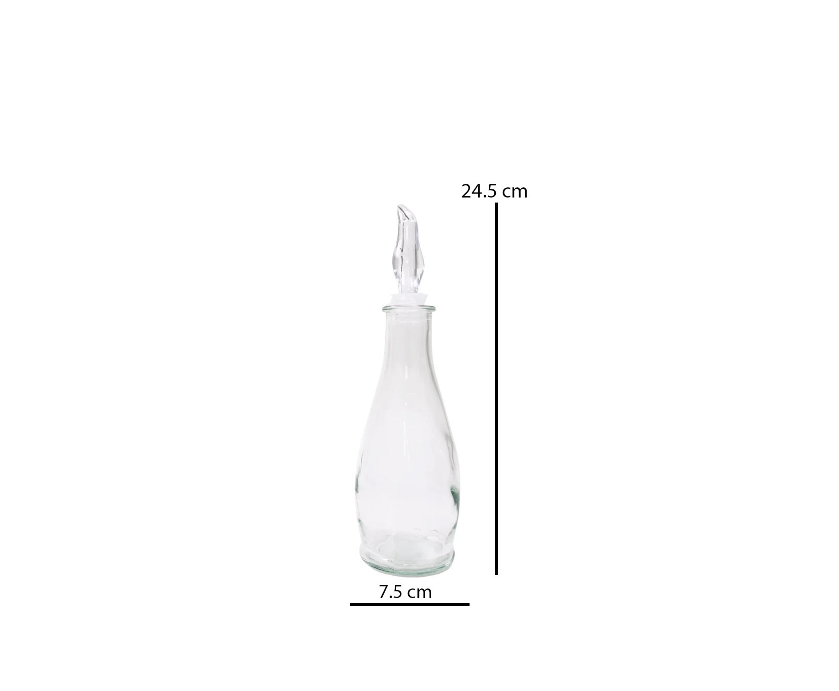 glass oil and vinegar bottle with pour spout for kitchen and table use