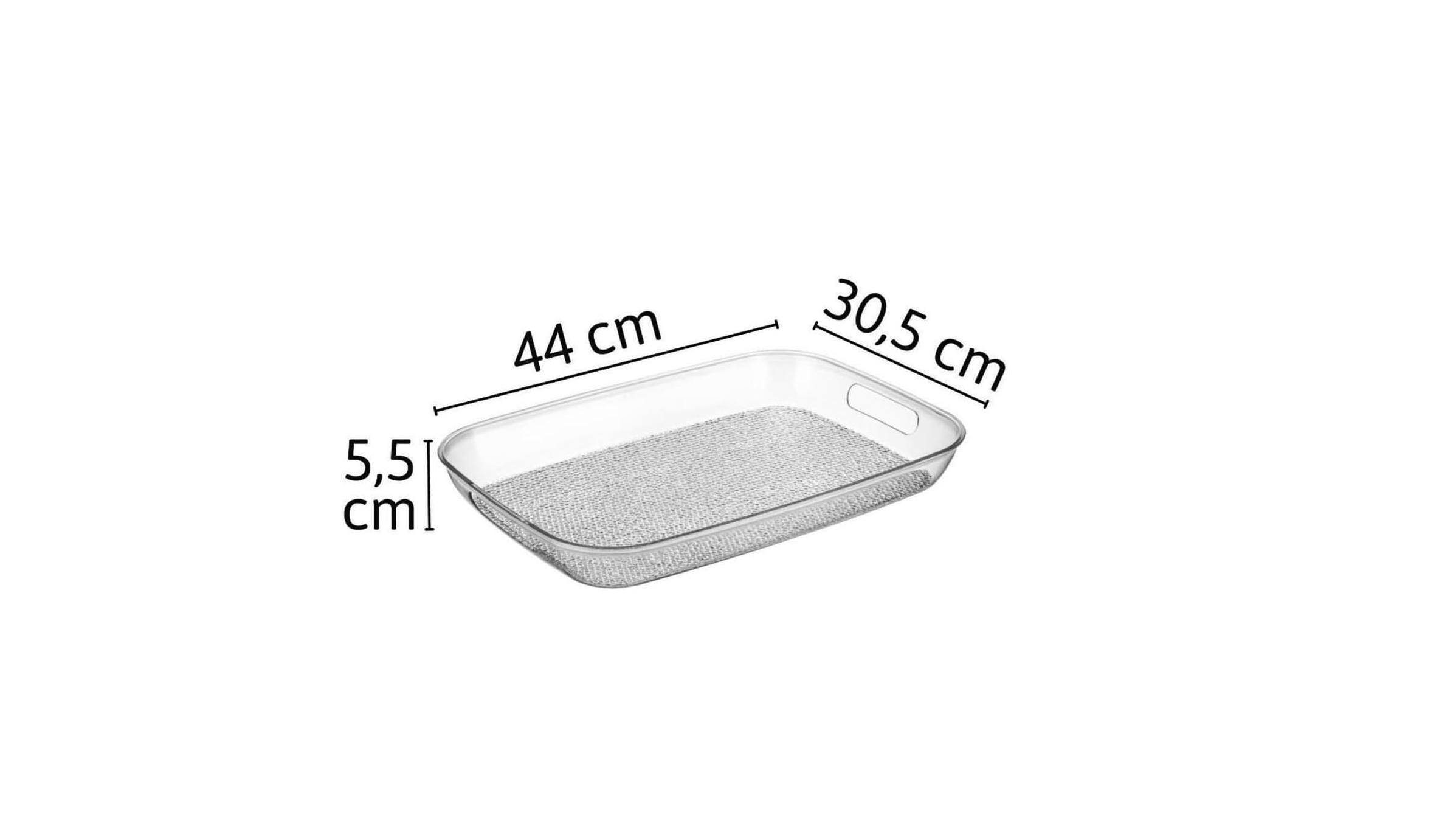 Clear plastic serving tray with handles 44cm deep platter for food and drinks serving in Lebanon