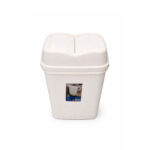 35 liter plastic waste bin with butterfly dual swing lid for kitchen and recycling use