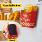 bag clips 12pcs French fries shaped bag clips with magnetic storage box sealing food bags