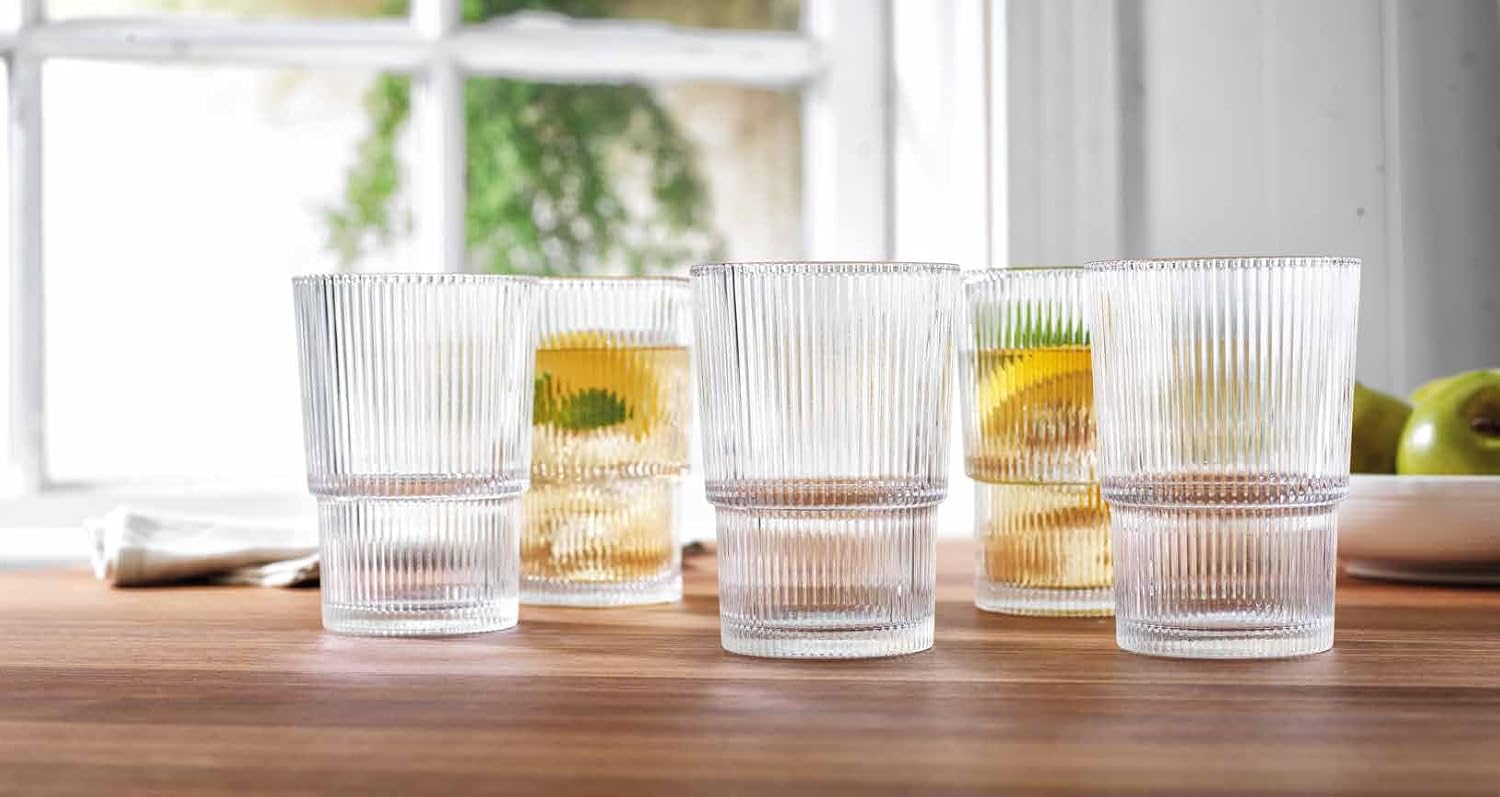 ribbed-clear-drinking-cups-set-origami-style
